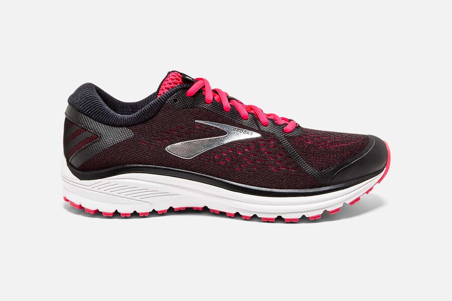 Brooks Aduro 6 Mens UK - Road Running Shoes - Black/Pink/Silver 090-SFVOEX